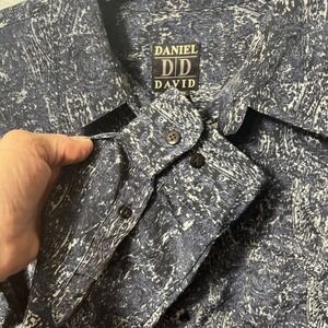 Daniel David L Brown & Tan Button Up Shirt Men Large